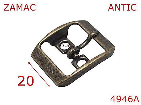 Catarame poseta - 4946A/Catarama marochinarie sau incaltaminte-20-mm-zamac--antic-7C3----