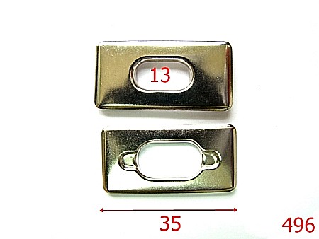 Ocheti - 496/OCHET DREPTUNGHIULAR 1.3  CM NIKEL-13-mm---nichel---2G8--M29