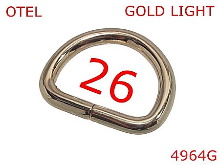 Inele D - 4964G/Inel D pentru genti si posete -25-mm-otel-5-gold light-2F1----