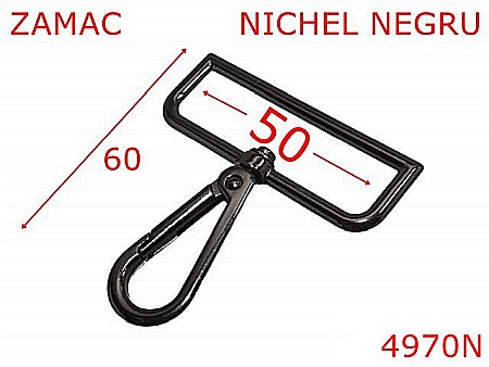 Carabine poseta - 4970N/Carabina pentru poseta ,geanta -50-mm-zamac--nichel negru-5H7----