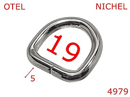 Inele D - 4979/Inel D confectii marochinarie-19-mm-otel-5-nichel-3B7----