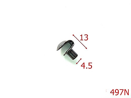 Accesorii metalice pentru marochinarie - 497N/CARLIG NEGRU SIRETURI BOCANC-4.5-mm---OXID-15A1----