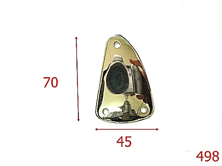 Accesorii metalice pentru marochinarie - 498/ORNAMENT TRIUNGHIULAR DREAPTA-70X45-mm---nichel-----