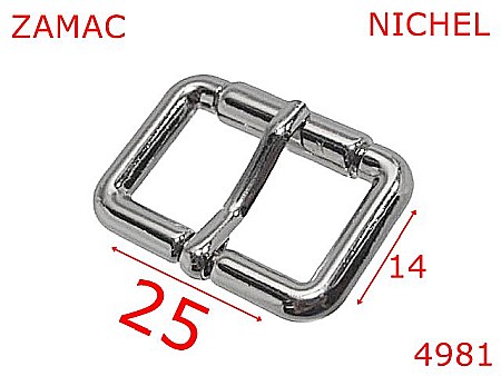 Catarame poseta - 4981/Catarama marochinarie pentru posete si genti-25-mm-zamac--nichel-6i5-7C3----