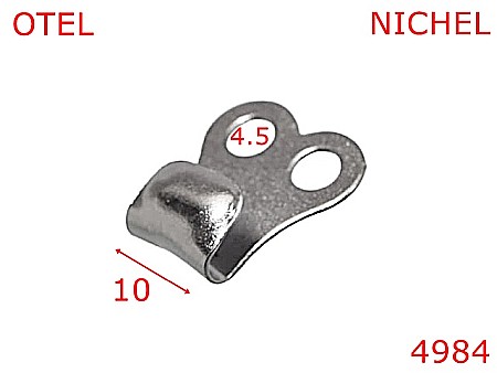 Accesorii metalice pentru marochinarie - 4984/Carlig bocanc fixare dubla -10-mm-otel--nichel-21 D 6----
