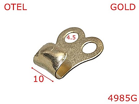 Accesorii metalice pentru marochinarie - 4985G/Carlig bocanc fixare dubla -10-mm-otel--gold-21 D 7----