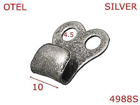 Accesorii metalice pentru marochinarie - 4988S/Carlig bocanc fixare dubla -10-mm-otel--silver-21 D 7----
