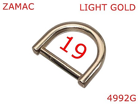 Inele D - 4992G/Inel D pentru posete si  genti -19-mm-zamac--gold light-2.E.2----