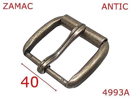 Catarame - 4993A/Catarama cu rola pentru Jeans-40-mm-zamac--antic-----
