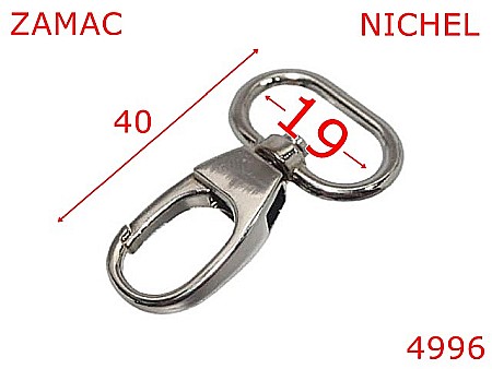 Carabine poseta - 4996/Carabina pentru marochinarie-19-mm-zamac--nichel-5G1----