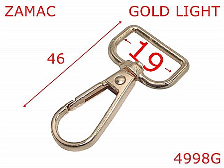 Carabine poseta - 4998G/Carabina pentru marochinarie-19-mm-zamac--gold light-5H7--6b6