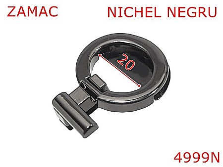 Inchizatori poseta - 4999N/Inchzatoare pentru genti si posete-20-mm-zamac--nichel negru-----