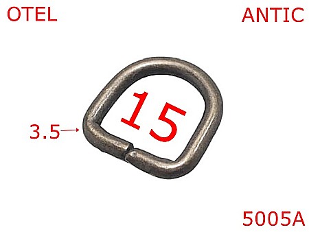 Inele D - 5005A/Inel D utilizat in marochinarie si incaltaminte-15-mm-otel-3.5-antic-3D8----