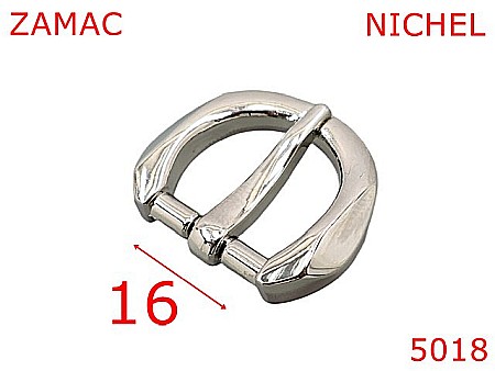 Catarame poseta - 5018/Catarama semirotunda pentru articole marochinarie-16-mm-zamac--nichel-6E.3-6D4---