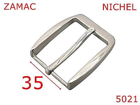 Catarame - 5021/Catarama metalica clasica pentru pantaloni-35-mm-zamac--nichel-----