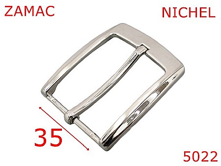 Catarame - 5022/Catarama metalica clasica pentru pantaloni-35-mm-zamac--nichel-----