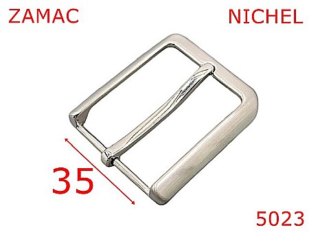 Catarame - 5023/Catarama metalica clasica pentru pantaloni-35-mm-zamac--nichel-----