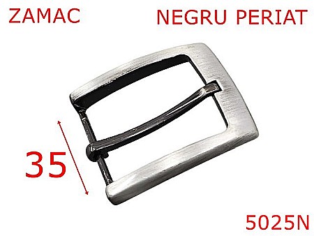 Catarame - 5025N/Catarama metalica clasica pentru pantaloni-35-mm-zamac--negru-----