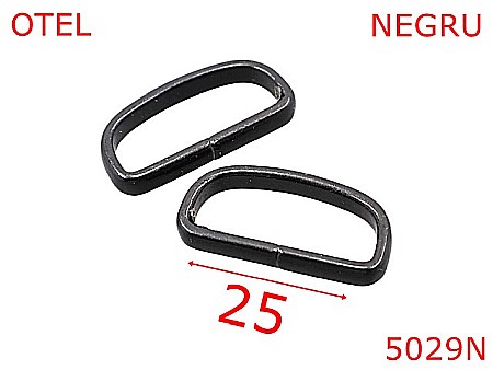 Pasant pafta - 5029N/Pasant catarama curea sau bareta-25-mm-otel--negru-----