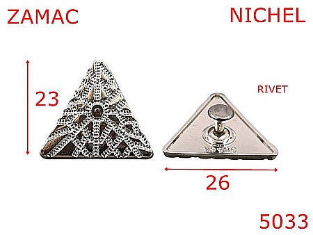 Accesorii metalice pentru marochinarie - 5033/Ornament disc pentru marochinarie  incaltaminte-26-mm-zamac--nichel-21 B 8----