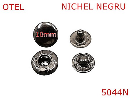 Butoni de manusa - 5044N/Buton manusa pentru articole  piele-10-mm-otel--nichel negru-----