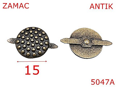 Accesorii metalice pentru marochinarie - 5047A/Ornament metalic pentru articole pielarie-15-mm-zamac--antic-21 B 8----