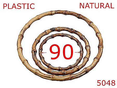 Manere - 5048/Maner plastic circular imitatie bambus-92-mm-plastic--natural-----