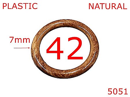Inele rotunde - 5051/Inel material plastic pentru confectii-42-mm-plastic--natural-----