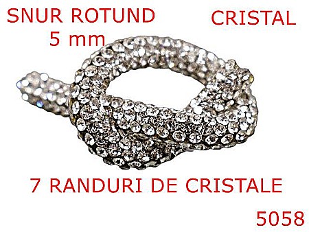 Snur textil - 5058/Snur plastic rotund pentru confectii-5-mm-plastic--cristal-----