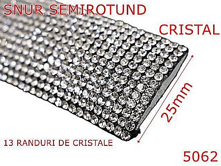 Snur textil - 5062/Snur textil semirotund pentru confectii-25-mm-textil--cristal-----