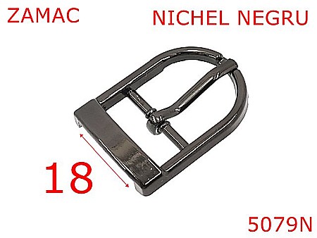 Catarame poseta - 5079N/Catarama cu punte marochinarie sau incaltaminte-18-mm-zamac--nichel negru-7B4-7B5---