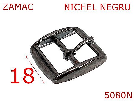 Catarame poseta - 5080N/Catarama cu punte  marochinarie si incaltaminte-18-mm-zamac--nichel negru--6C5---
