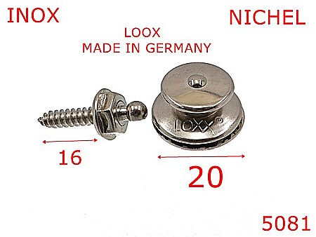 Harnasament - 5081/Inchizatoare LOXX pentru montaj lemn-20-mm-inox--nichel--13E14---