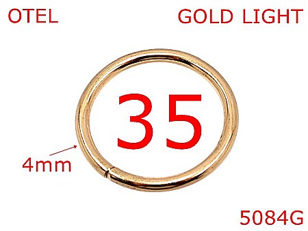 Inele rotunde - 5084G/Inel rotund pentru genti si posete-35-mm-otel-4-gold light-4C6-4L3---