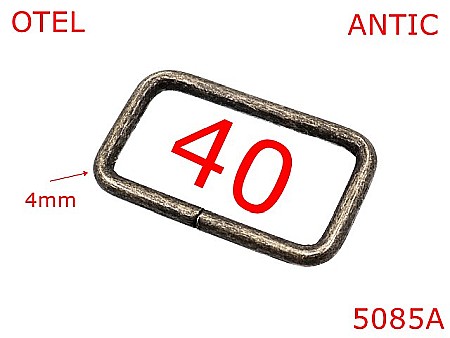 Inele dreptunghiulare - 5085A/Inel dreptunghiular pentru genti si truse-40-mm-otel-4-antic-3L5-3L3---