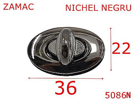 Inchizatori poseta - 5086N/Inchizatoare ovala pentru poseta si geanta-36x22-mm-zamac--nichel negru--14D15-13E18----