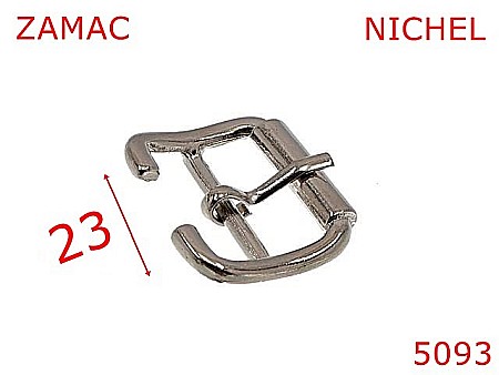 Catarame poseta - 5093/Catarama metalica despicata pentru incaltaminte-23-mm-zamac--nichel--7c3---