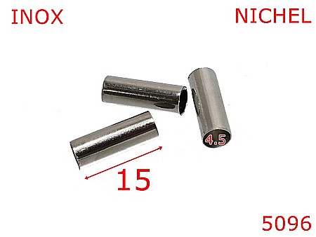 Accesorii confectii - 5096/Tub metalic antimagnetic alama nichelata-15-mm-alama-4.5-nichel-----