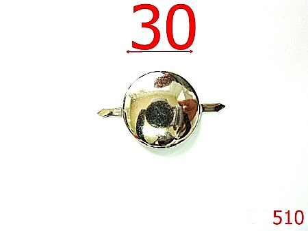 Accesorii metalice pentru marochinarie - 510/ORNAMENT DISC 3 CM NIKEL-30-mm---nichel---4H5/4F7--I1