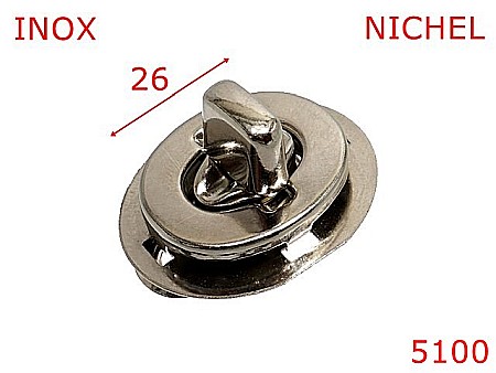 Inchizatori poseta - 5100/Inchizatoare ovala pentru medii saline-26x21-mm-inox--nichel-----