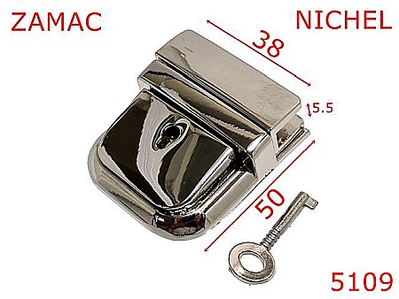 Inchizatori servieta - 5109/Inchizator tik-tuk pentru poste si serviete-38x50-mm-zamac--nichel-----