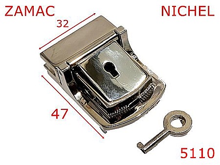Inchizatori servieta - 5110/Inchizator tik-tuk pentru poste ,servietesi borsete-32x47-mm-zamac--nichel-----