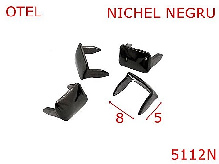 Accesorii metalice pentru marochinarie - 5112N/Agrafa gaica curea-8-mm-otel--nichel negru--15A3---