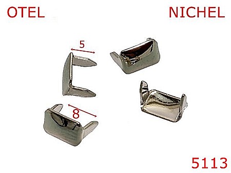 Accesorii metalice pentru marochinarie - 5113/Agrafa gaica curea-8-mm-otel--nichel--15A3---