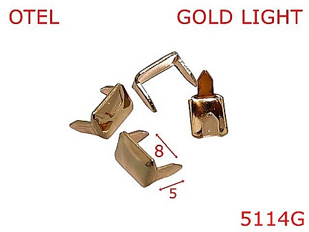 Accesorii metalice pentru marochinarie - 5114G/Agrafa gaica curea-8-mm-otel--gold light--15A3---