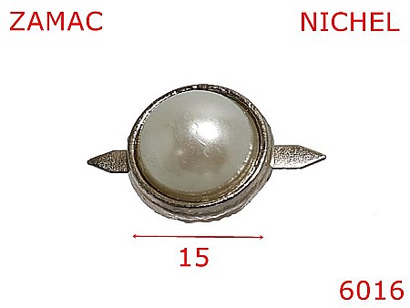 Accesorii metalice pentru marochinarie - 5116/Ornament semisferic -15-mm-zamac--sidef--10A3---