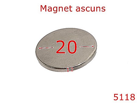 Magneti - 5118/Magnet ascuns pentru marochinarie-20-mm--2-nichel-----