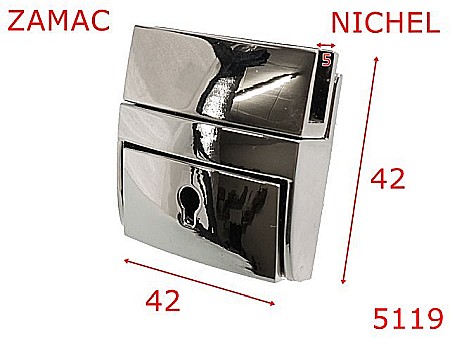 Inchizatori servieta - 5119/inchizatoare servieta sau borseta-42x42-mm-zamac--nichel-----
