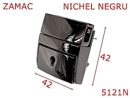 Inchizatori servieta - 5121N/inchizatoare servieta sau borseta-42x42-mm-zamac--nichel negru-----