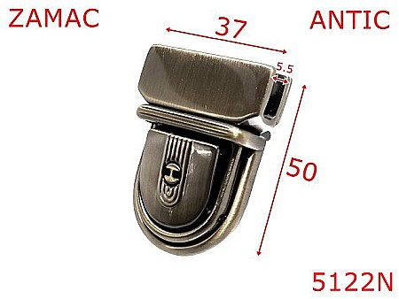 Inchizatori servieta - 5122A/inchizatoare servieta sau borseta-37x50-mm-zamac--antic-----